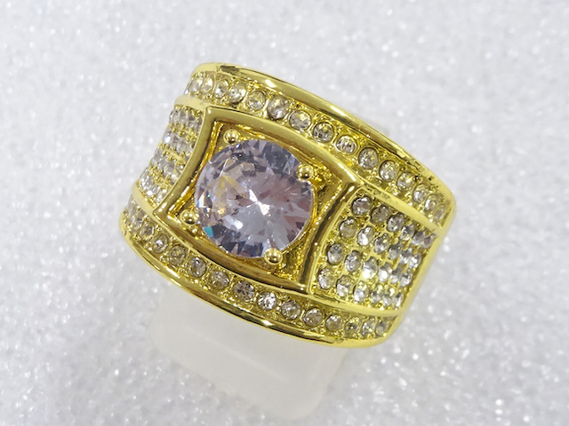 JAPANESE KIMONO / ANTIQUE CRYSTAL RING (SIZE 22)